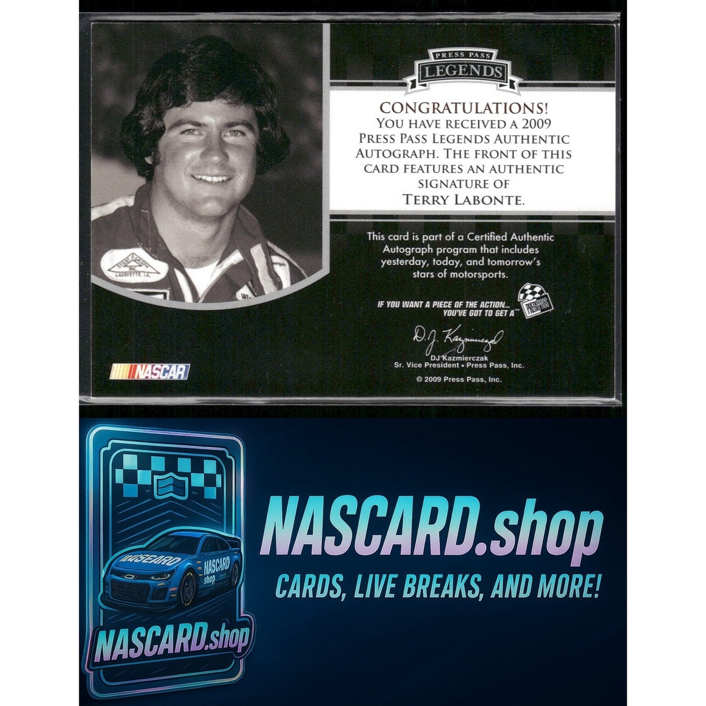 2009 Press Pass Legends Terry Labonte Autographs Red #/55 - NASCARD.shop