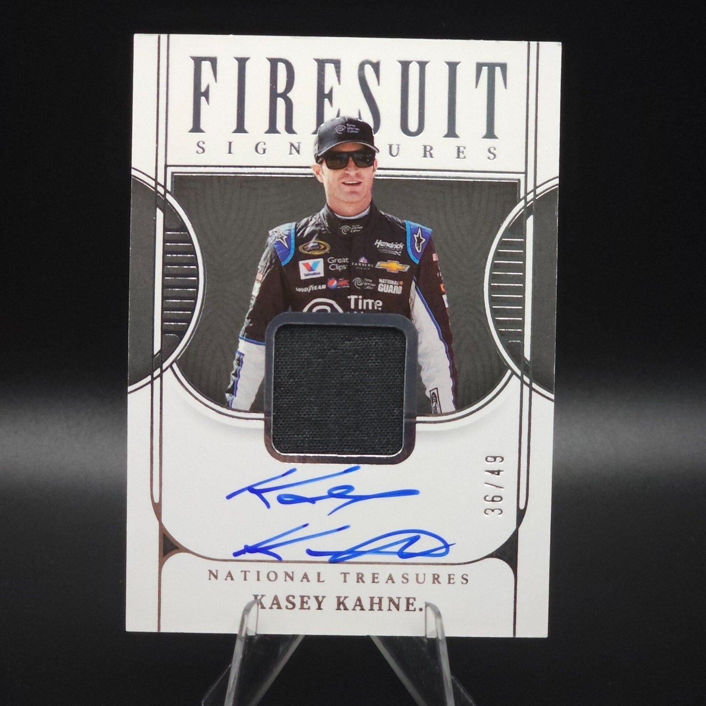 2023 Panini National Treasure Firesuit Signatures Silver Kasey Kahne /49 - NASCARD.shop