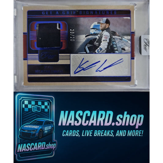 2025 Panini Turn Four #GGS-KWR Kyle Weatherman Get a Grip Signatures Blue #/20
