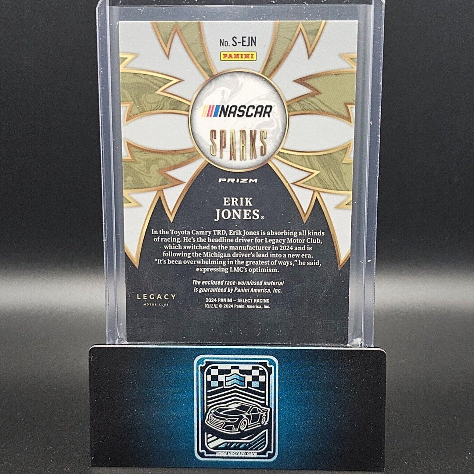 2024 Panini Select - Sparks #S-EJN Erik Jones (MEM) - NASCARD.shop