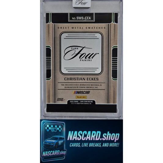 2025 Panini Turn Four #SWS-CEK Christian Eckes Sheet Metal Swatches #/99