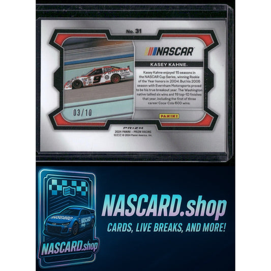 2024 Panini Prizm #31 Kasey Kahne Blue Shimmer #/10