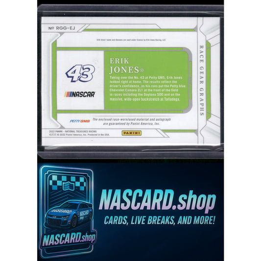 2022 Panini National Treasures #RGG-EJ Erik Jones Race Gear Graphs #/99 - NASCARD.shop