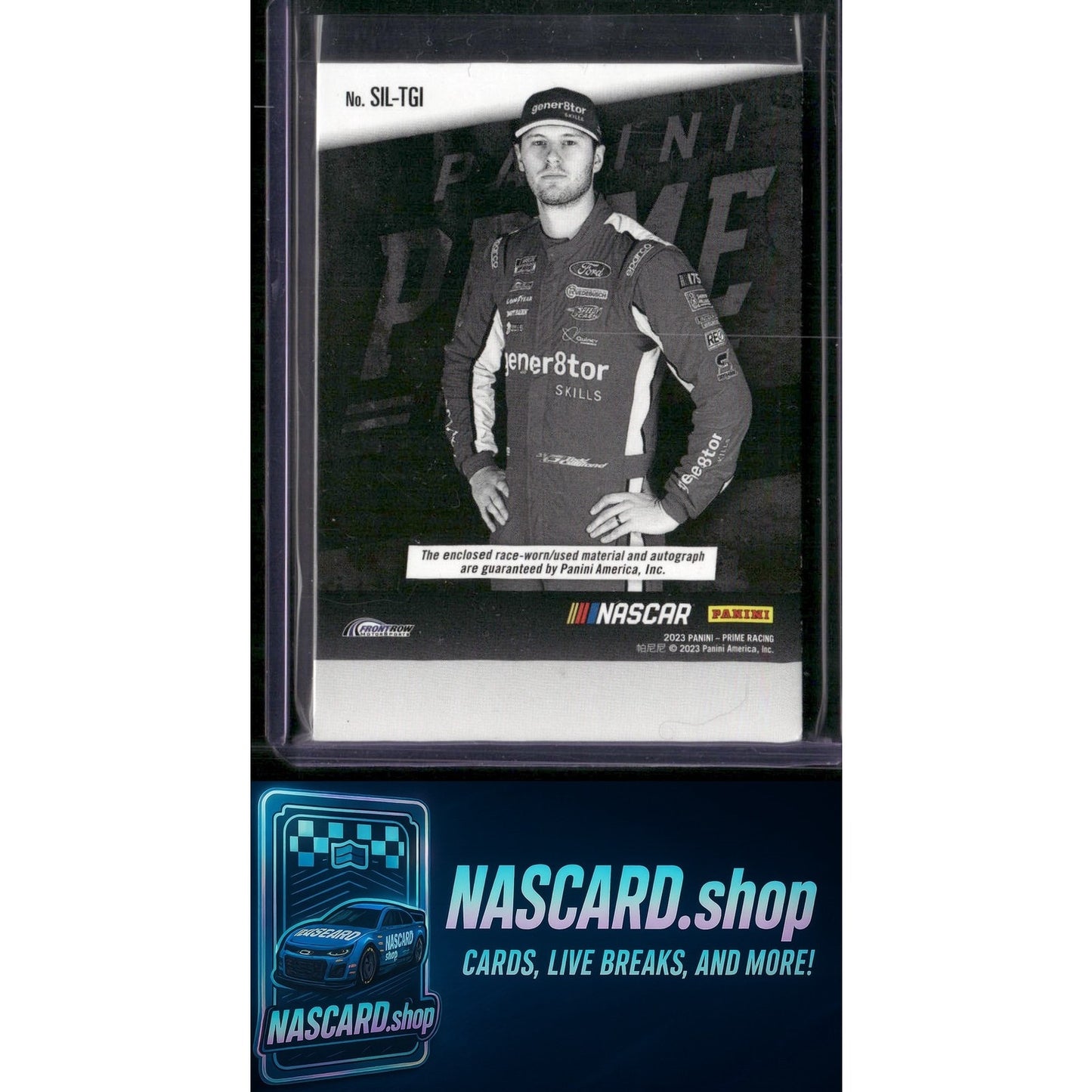 2023 Panini Prime #SIL-TGI Todd Gilliland Midnight Silhouette Signatures #/99