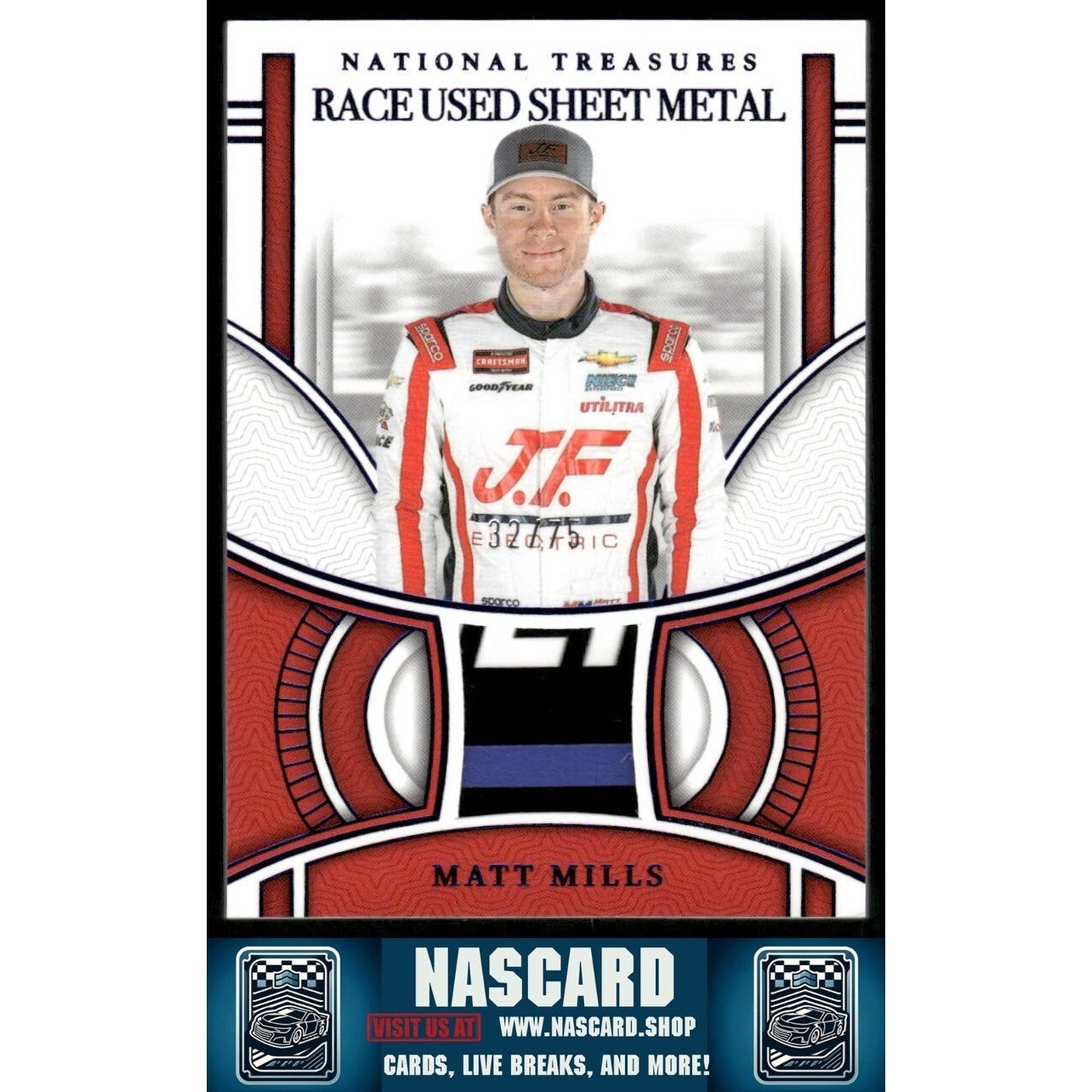 2024 National Treasures Race Used Sheet Metal Blue Matt Mills /75