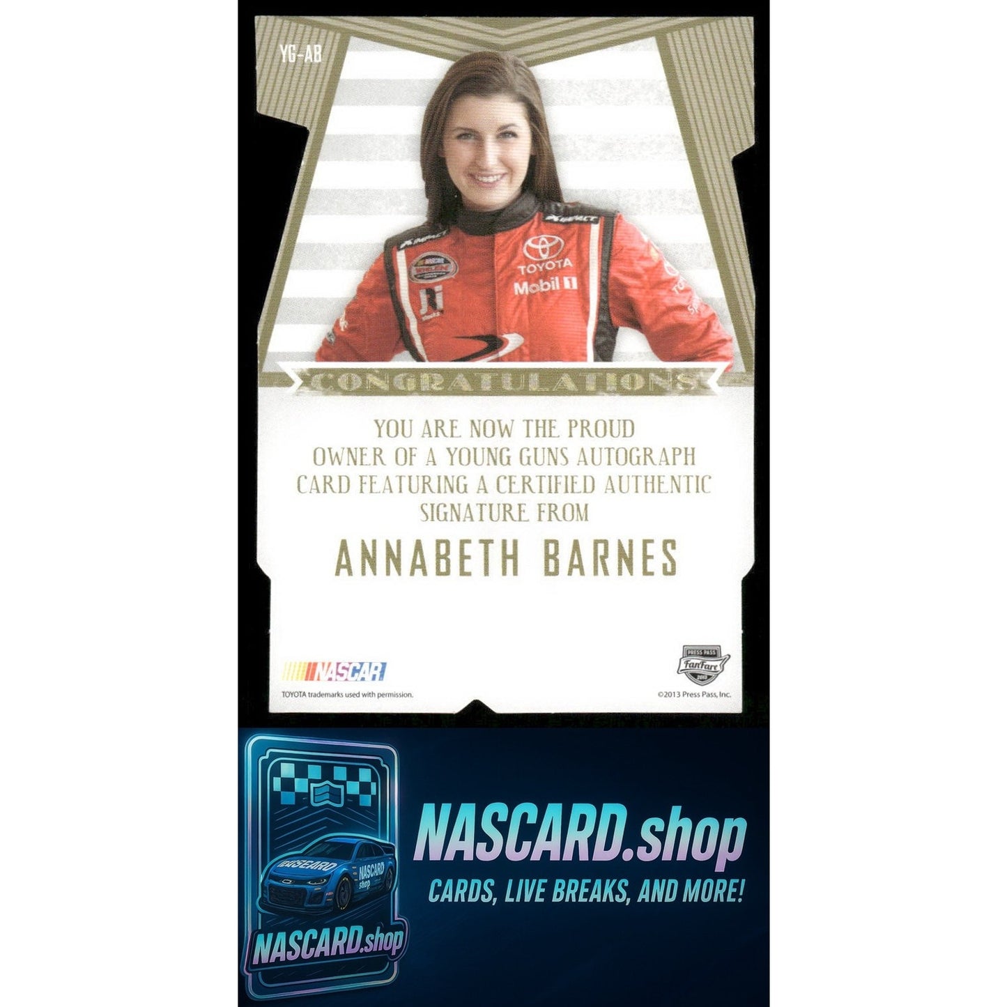 2013 Press Pass Fanfare Annabeth Barnes Young Guns Autographs Red Die-Cut #/99