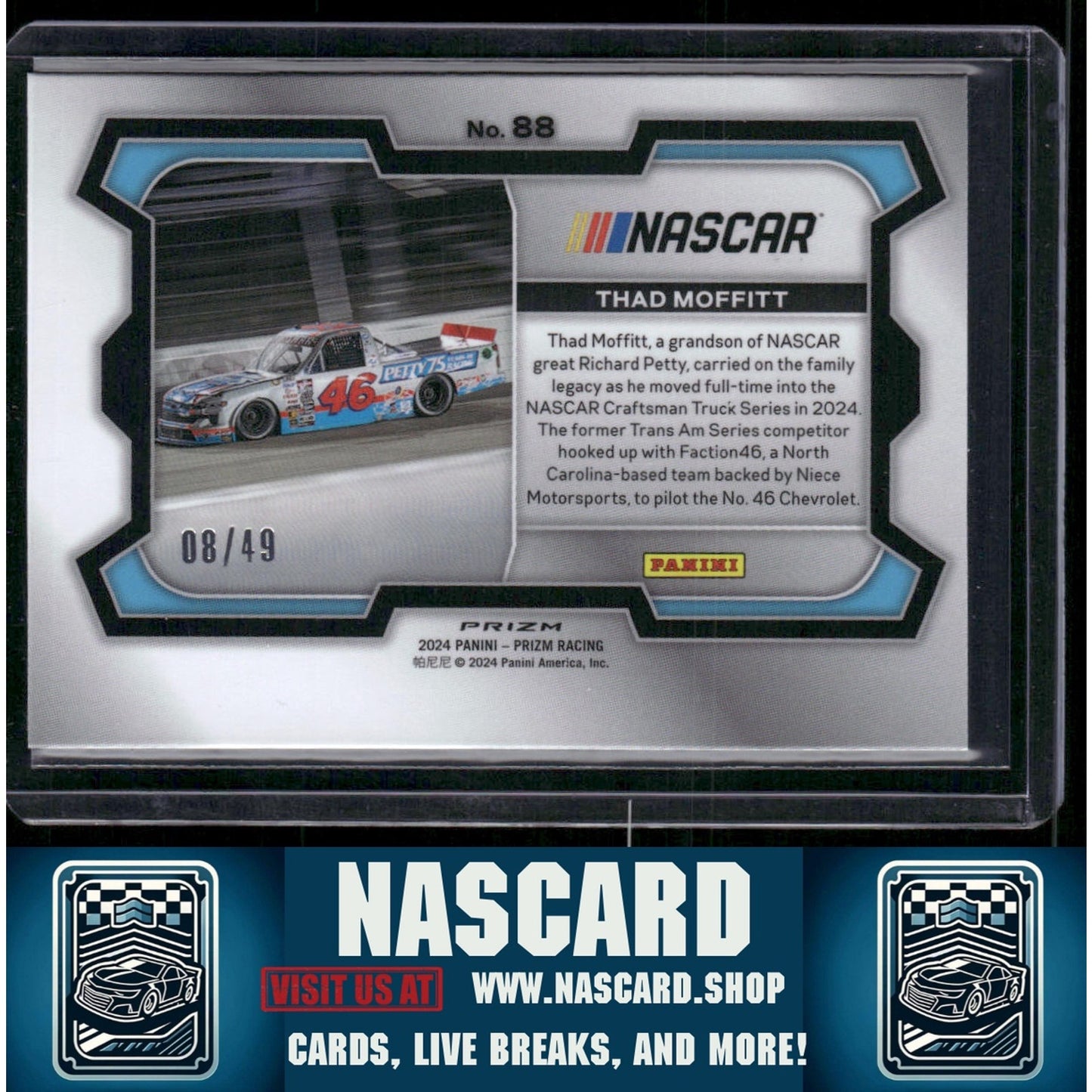 2024 Panini Prizm #88 Thad Moffitt Carolina Blue - NASCARD.shop