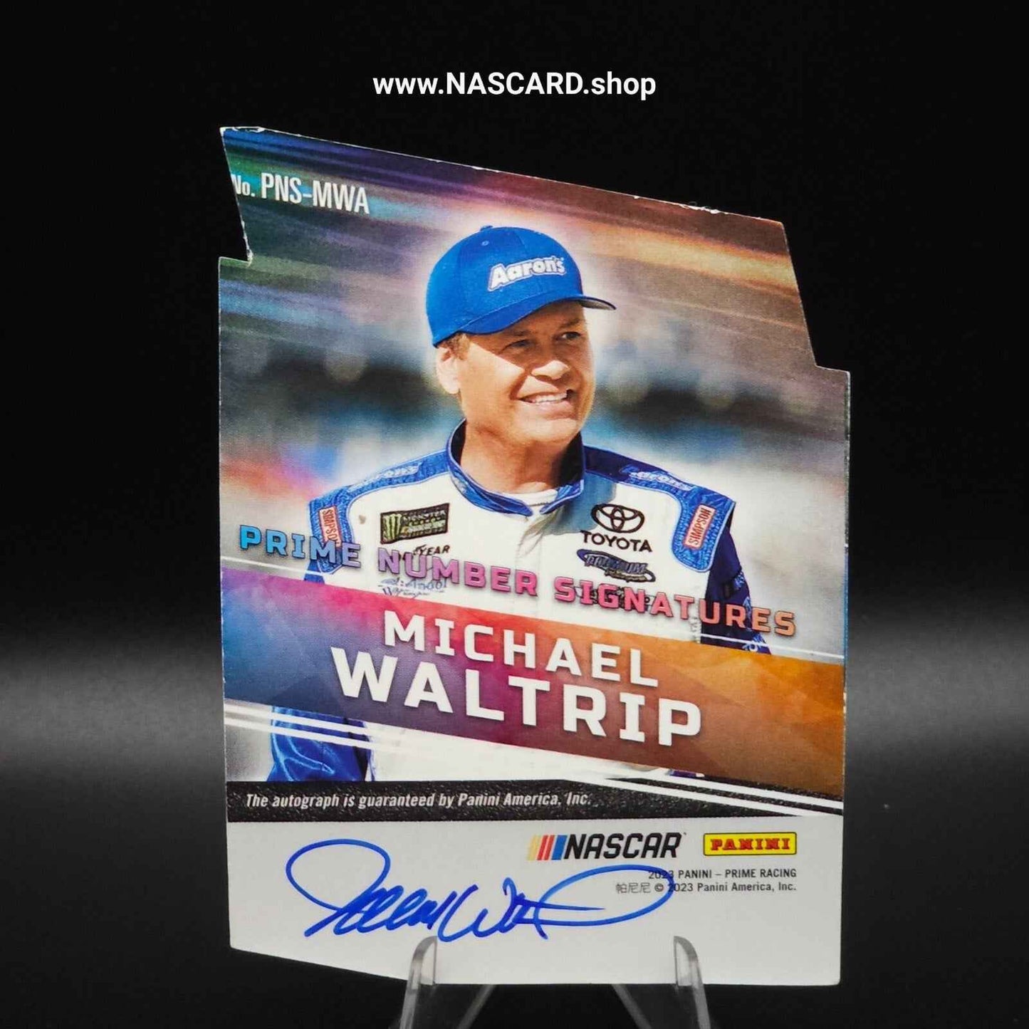 2023 Panini Prime Number Signatures Michael Waltrip /49 Front & Back Signed