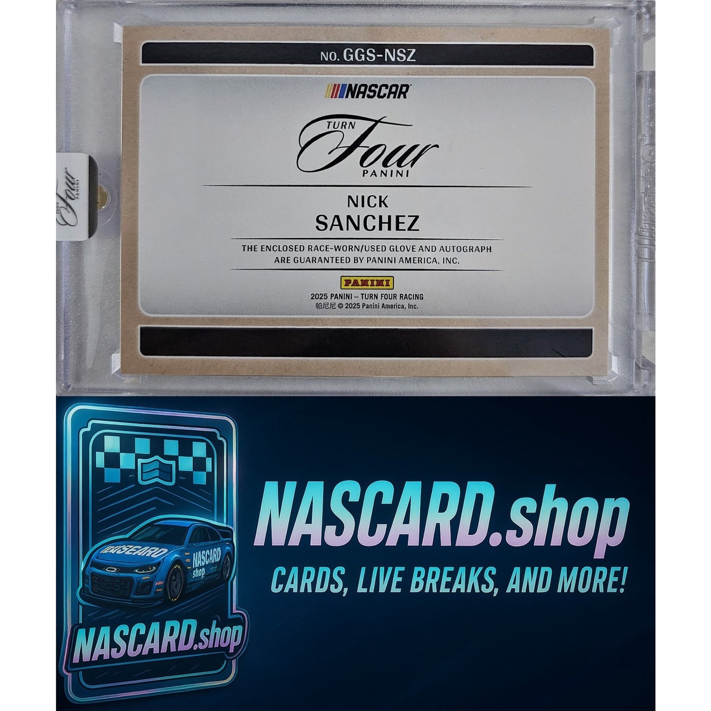 2025 Panini Turn Four #GGS-NSZ Nick Sanchez Get a Grip Signatures #/25