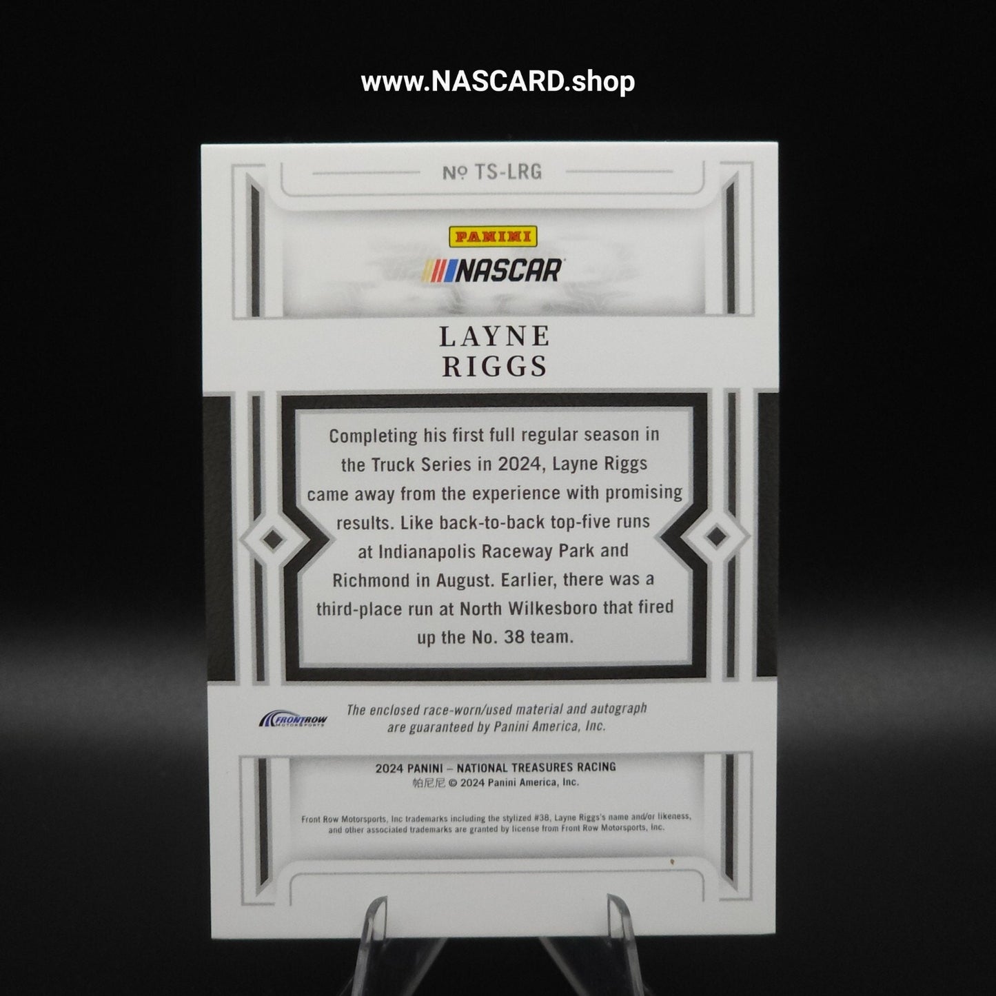 2024 National Treasures Treasures Swatches Layne Riggs /99