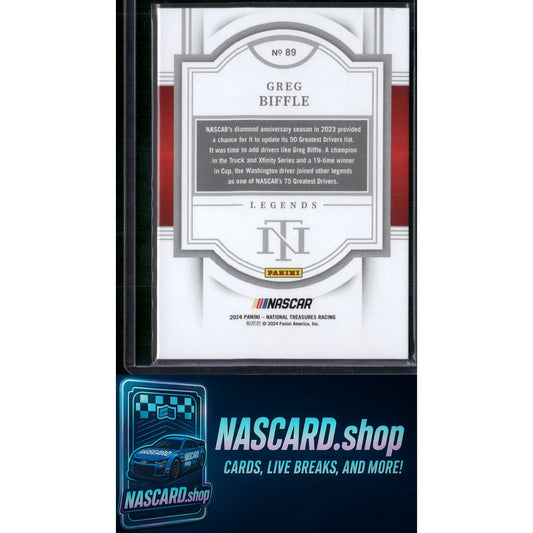 2024 Panini National Treasures #89 Greg Biffle #/49 - NASCARD.shop