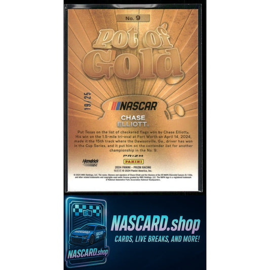2024 Panini Prizm #9 Chase Elliott Pot Of Gold Mojo #/25