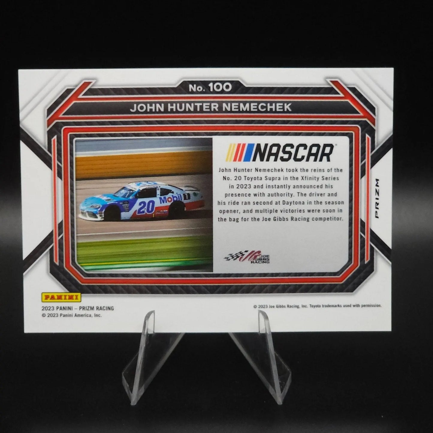 2023 Panini Prizm - Rides John Hunter Nemechek #100 White Sparkle Prizm - NASCARD.shop