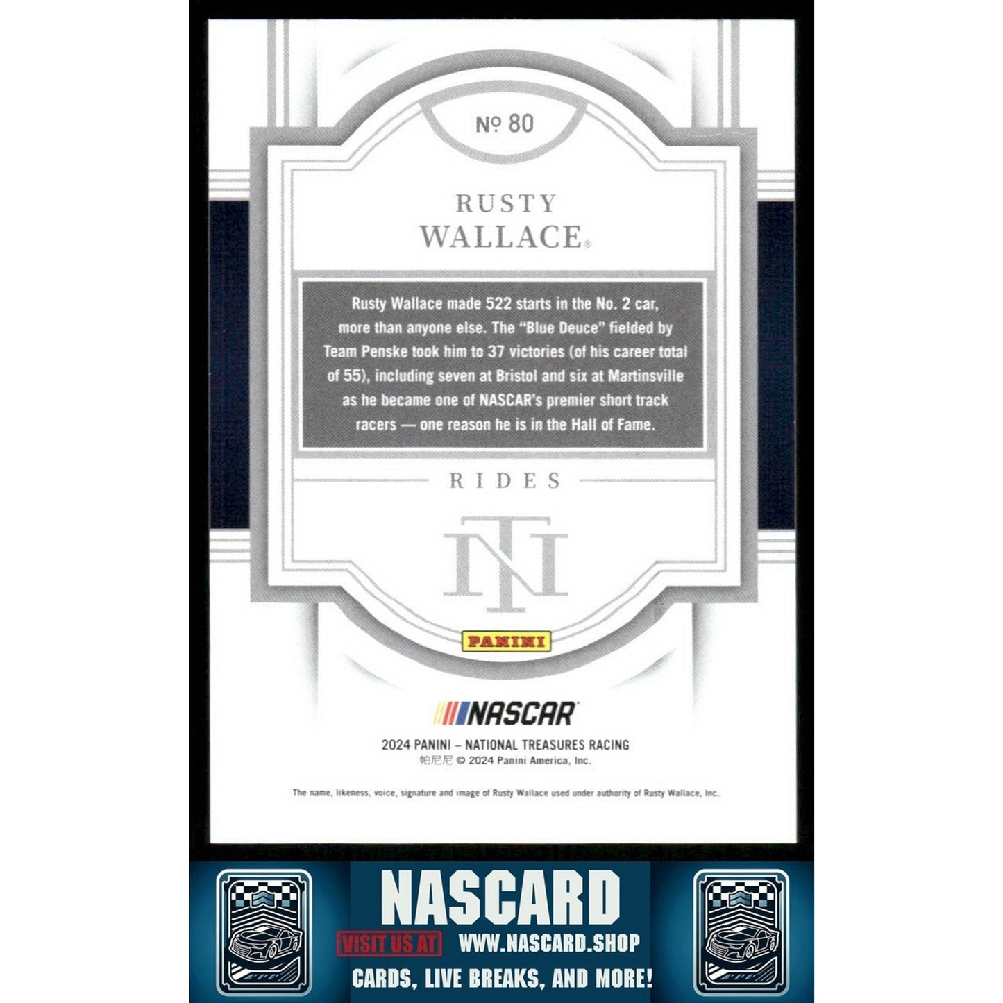 2024 Panini National Treasures #80 Rusty Wallace #/49 - NASCARD.shop