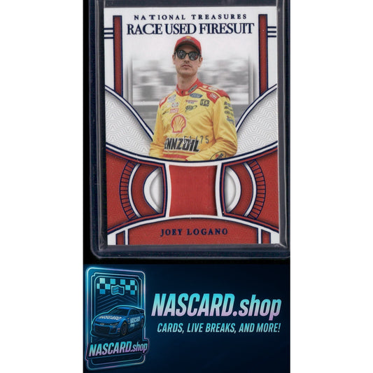2024 Panini National Treasures #RUF-JLO Joey Logano Race Used Firesuit Blue #/75 - NASCARD.shop