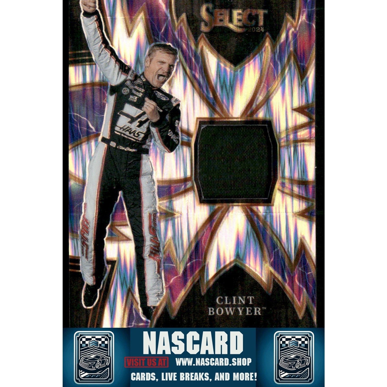2024 Panini Select #S-CBY Clint Bowyer Sparks Flash Prizms - NASCARD.shop