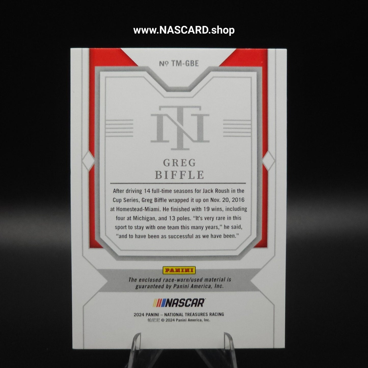 2024 National Treasures Timeline Materials Greg Biffle /99
