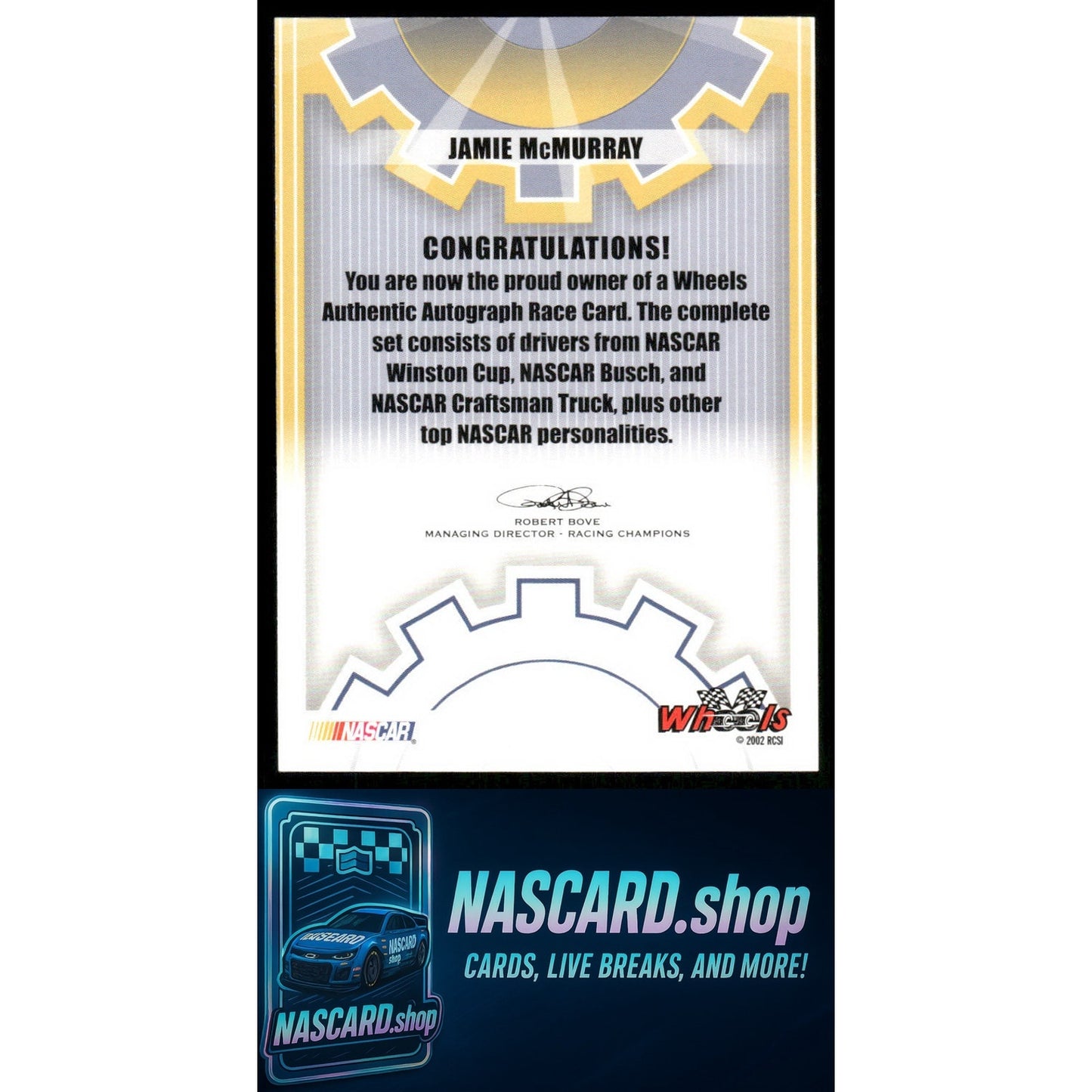 2002 Wheels High Gear Jamie McMurray Autographs