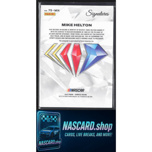 2023 Panini National Treasures Mike Helton NASCAR 75th Anniversary Signatures