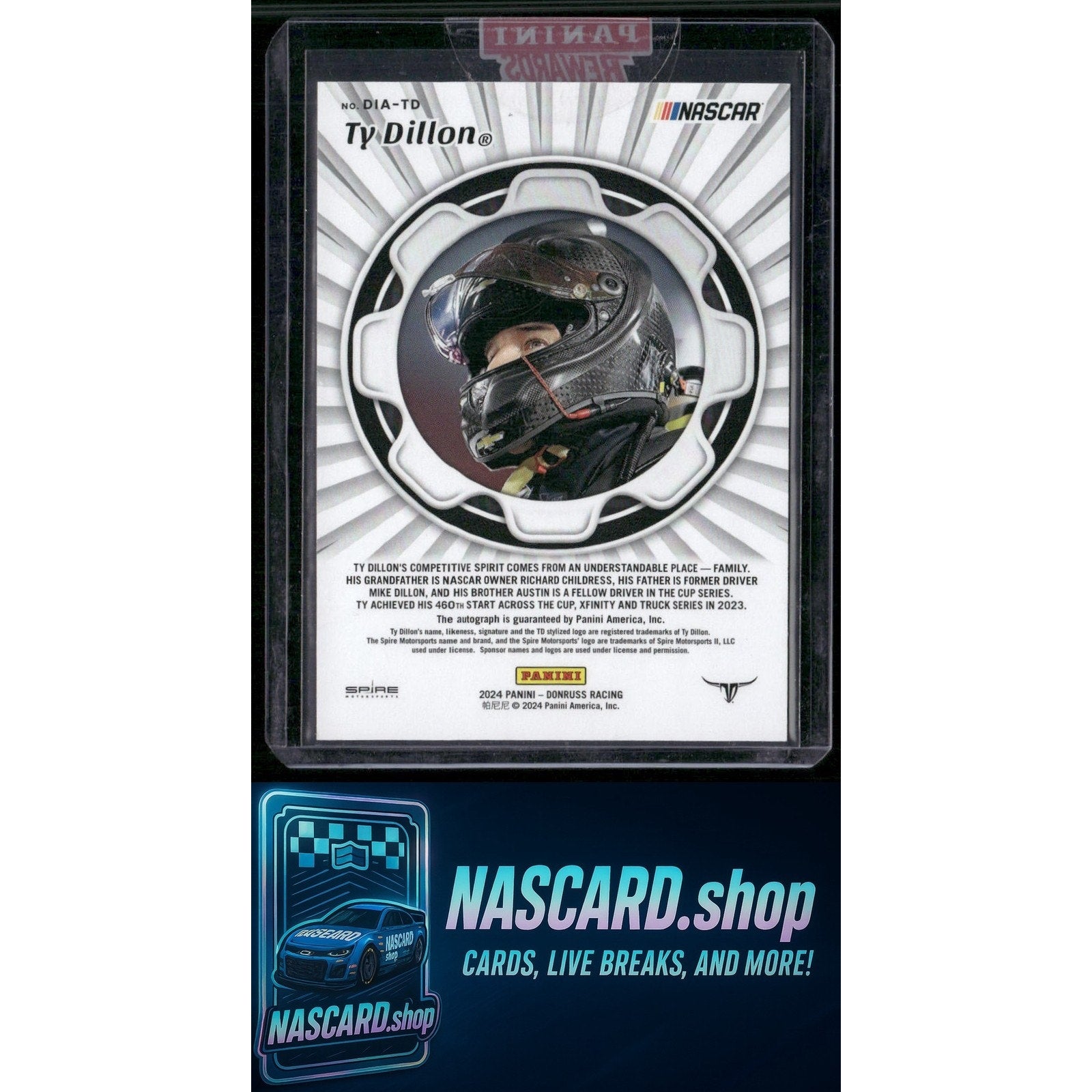 2024 Donruss #DIA-TD Ty Dillon Dialed In Autographs - NASCARD.shop