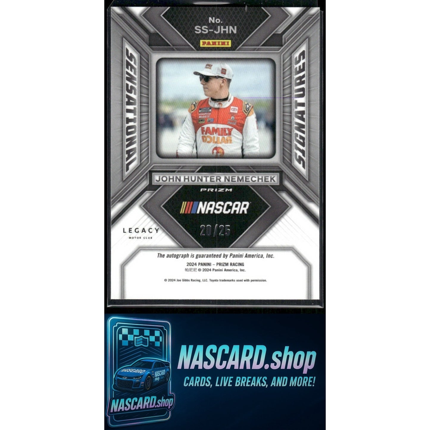 2024 Panini Prizm #SS-JHN John Hunter Nemechek Sensational Signatures Mojo #/25