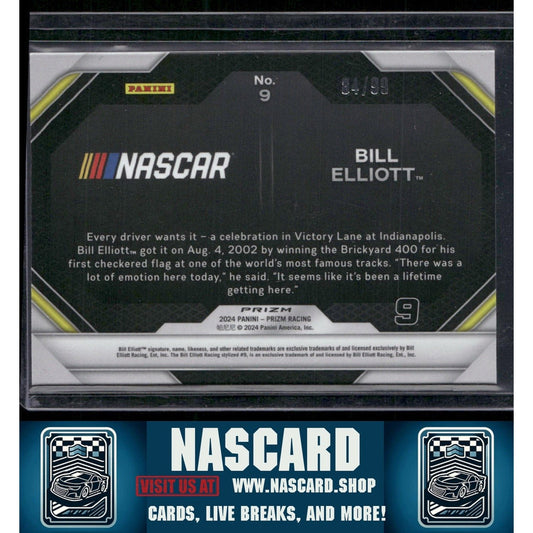 2024 Panini Prizm #9 Bill Elliott Victory Lane Red #/99
