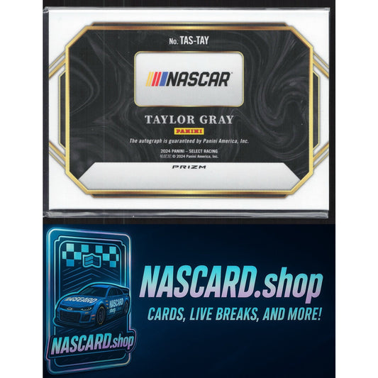 2024 Panini Select #TAS-TAY Taylor Gray Trackside Action Signatures