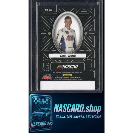 2023 Panini Chronicles Jack Wood Obsidian Signatures Electric Etch Purple #/49 - NASCARD.shop