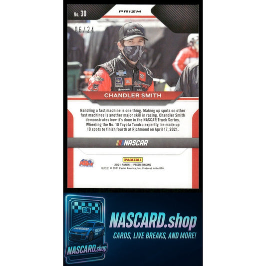 2021 Panini Prizm #30 Chandler Smith Rainbow Prizm #/24 RC