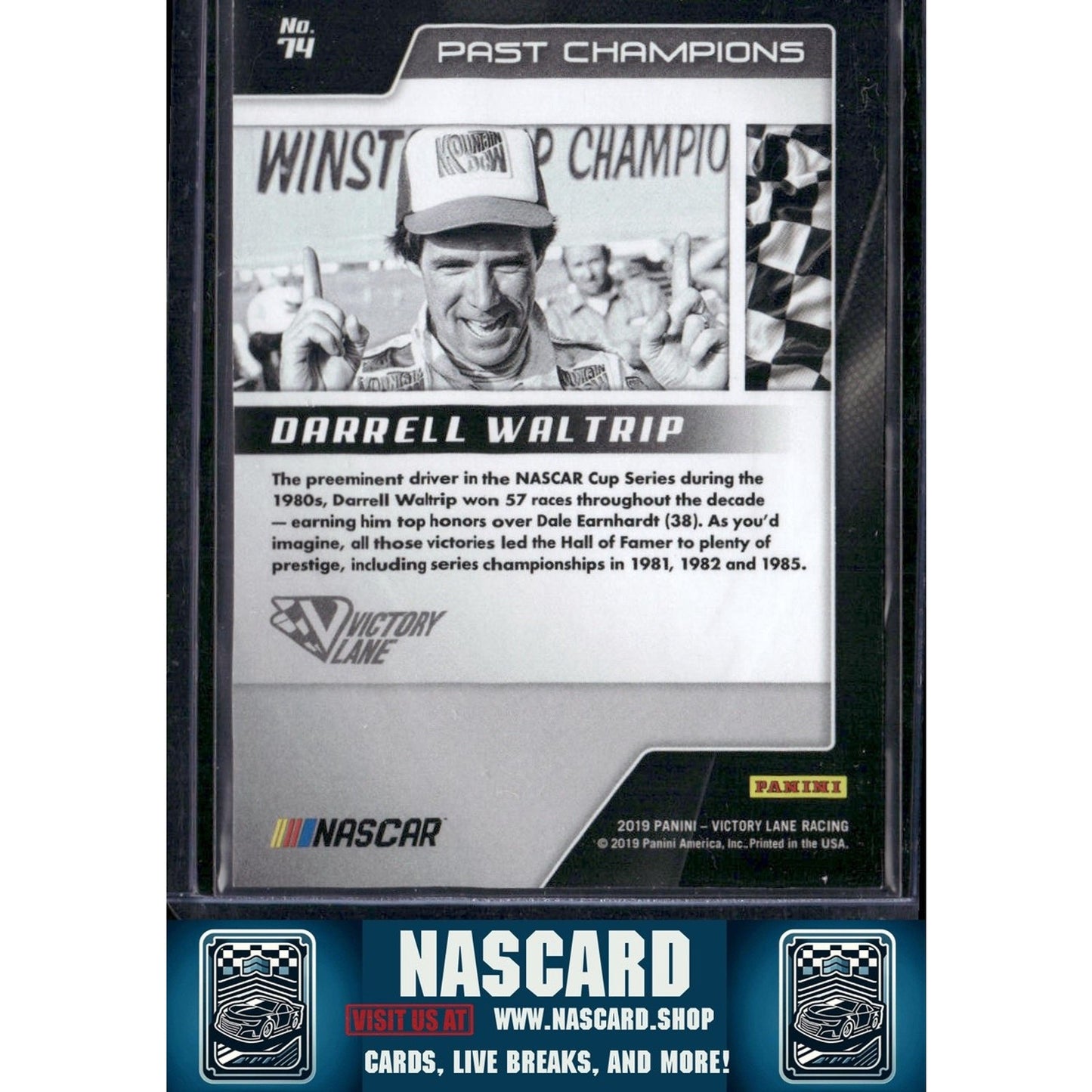 2019 Panini Victory Lane #74 Darrell Waltrip Gold #/25 - NASCARD.shop