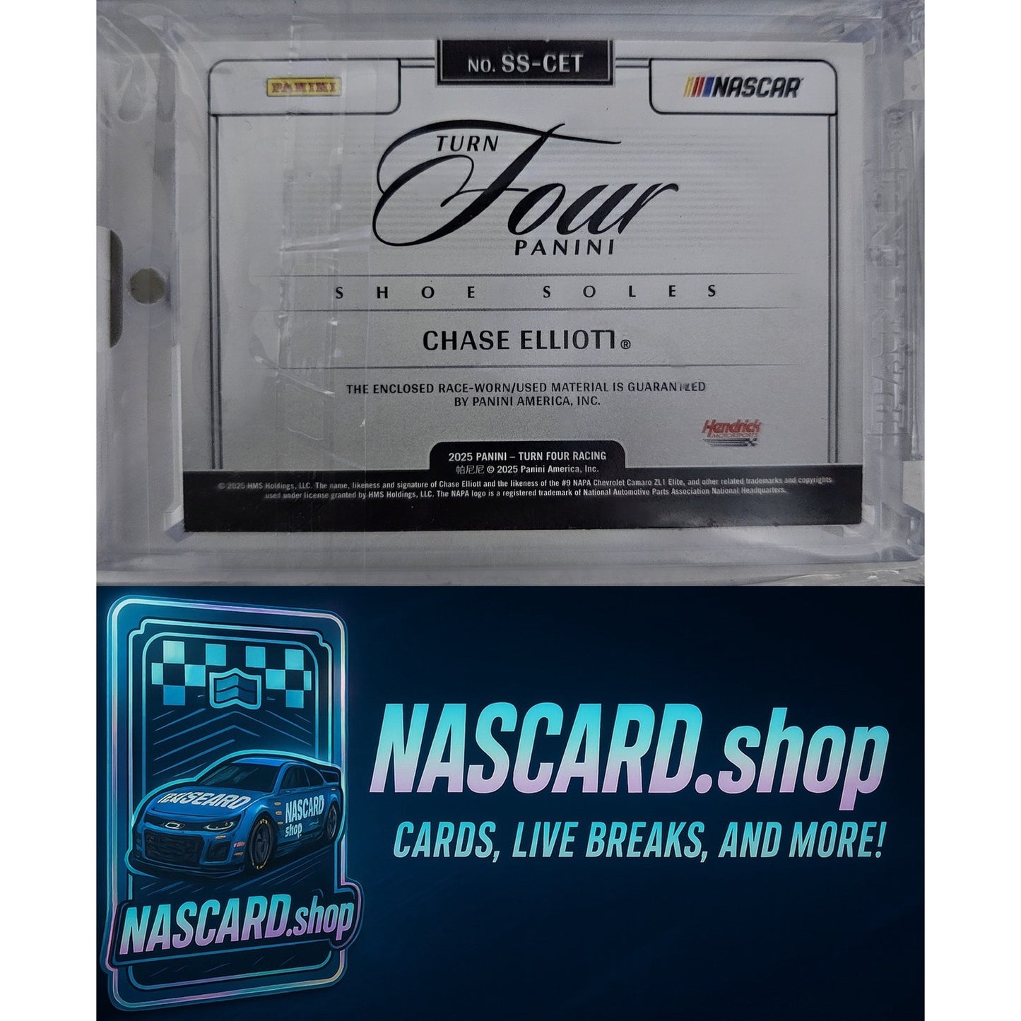 2025 Panini Turn Four #SS-CET Chase Elliott Shoe Soles #/99