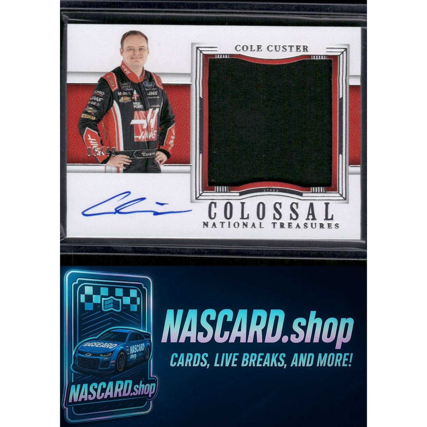 2024 Panini National Treasures #CMA-CCR Cole Custer Colossal Material Auto #/49