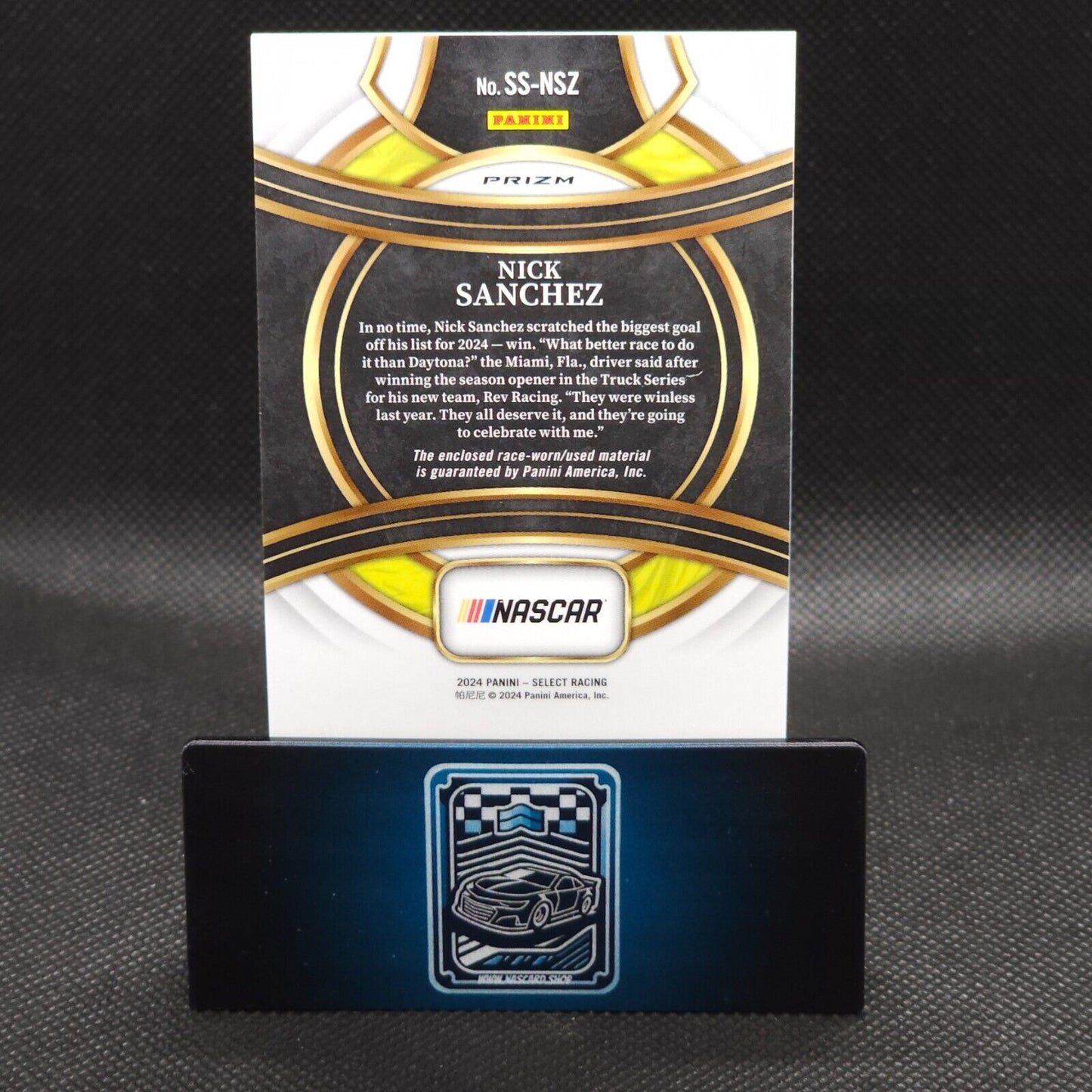 2024 Panini Select Racing Selective Swatches #SS-NSZ Nick Sanchez - NASCARD.shop