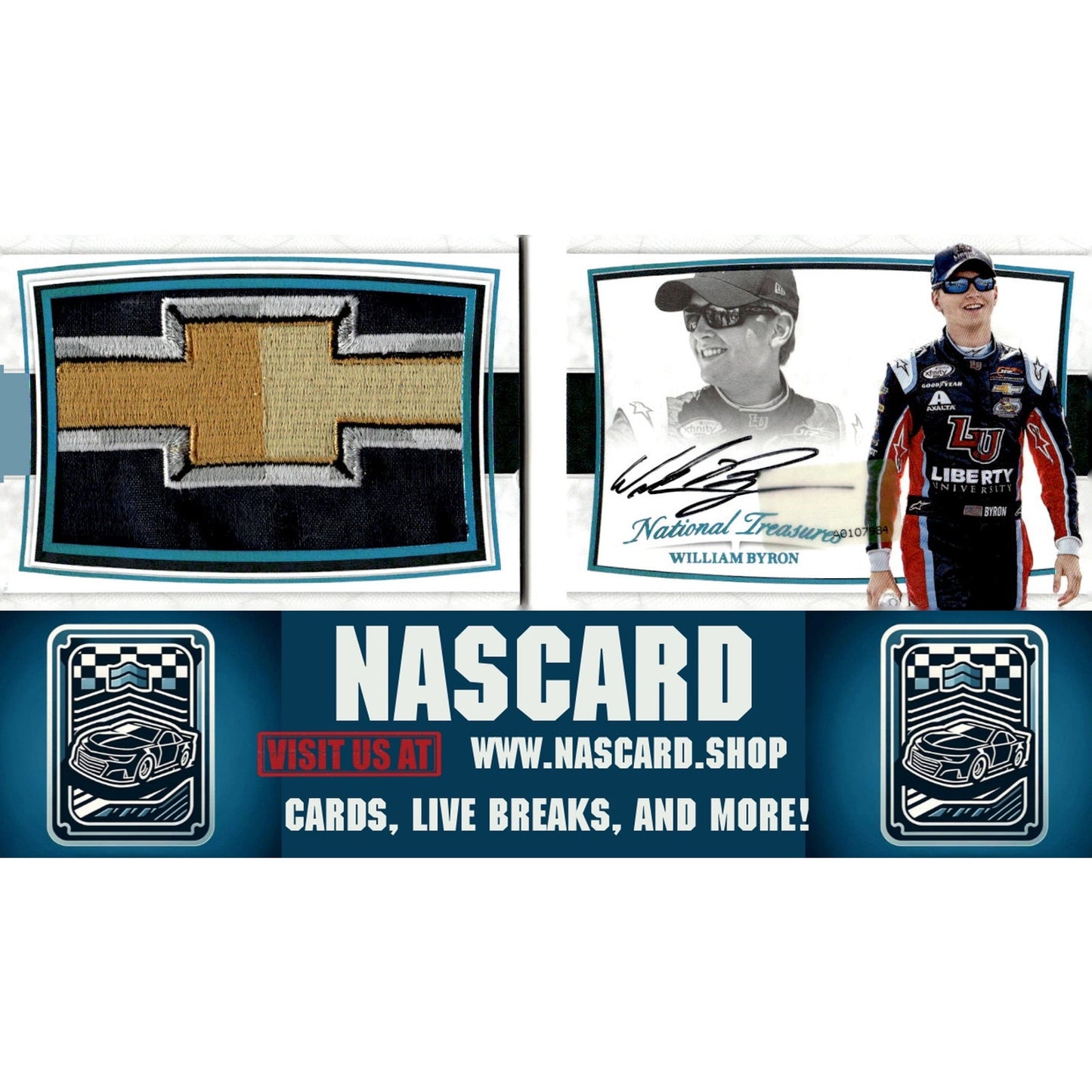 2017 National Treasures William Byron Rookie Chevy Patch Booklet Chevy Patch 1/1 - NASCARD.shop