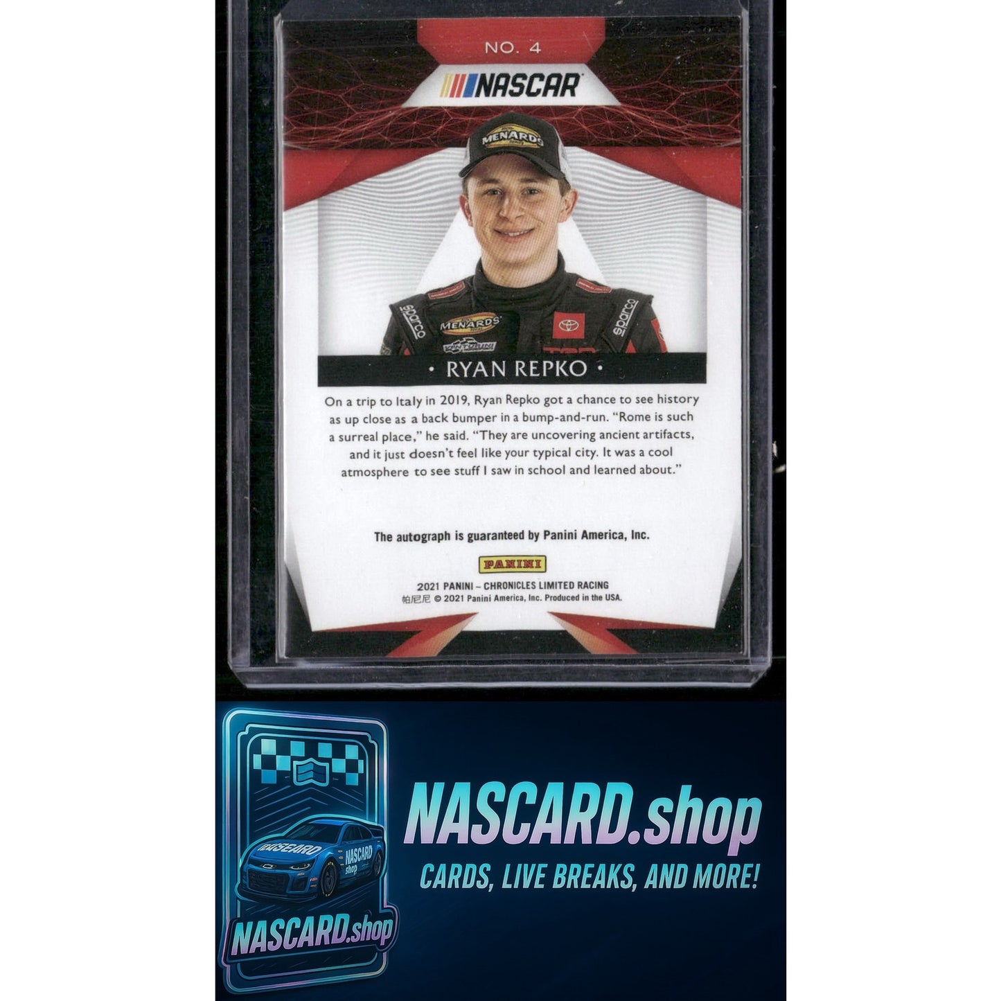 2021 Panini Chronicles #4 Ryan Repko Limited Autographs - NASCARD.shop