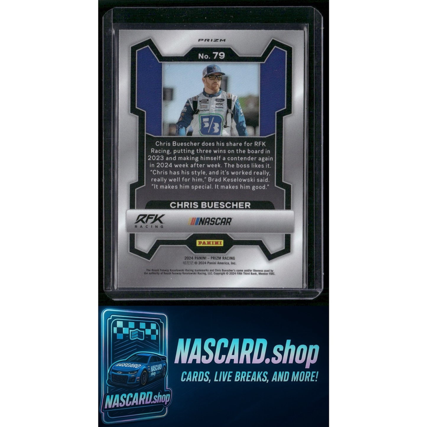 2024 Panini Prizm #79 Chris Buescher White Sparkle