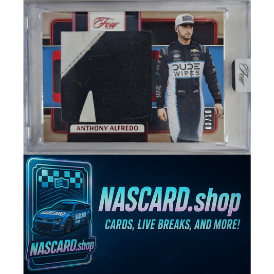 2025 Panini Turn Four Racing #JS-AAF Anthony Alfredo Jumbo Shoes Red #/10