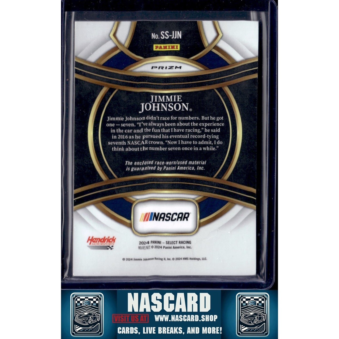2024 Panini Select #SS-JJN Jimmie Johnson Selective Swatches Flash Prizms - NASCARD.shop