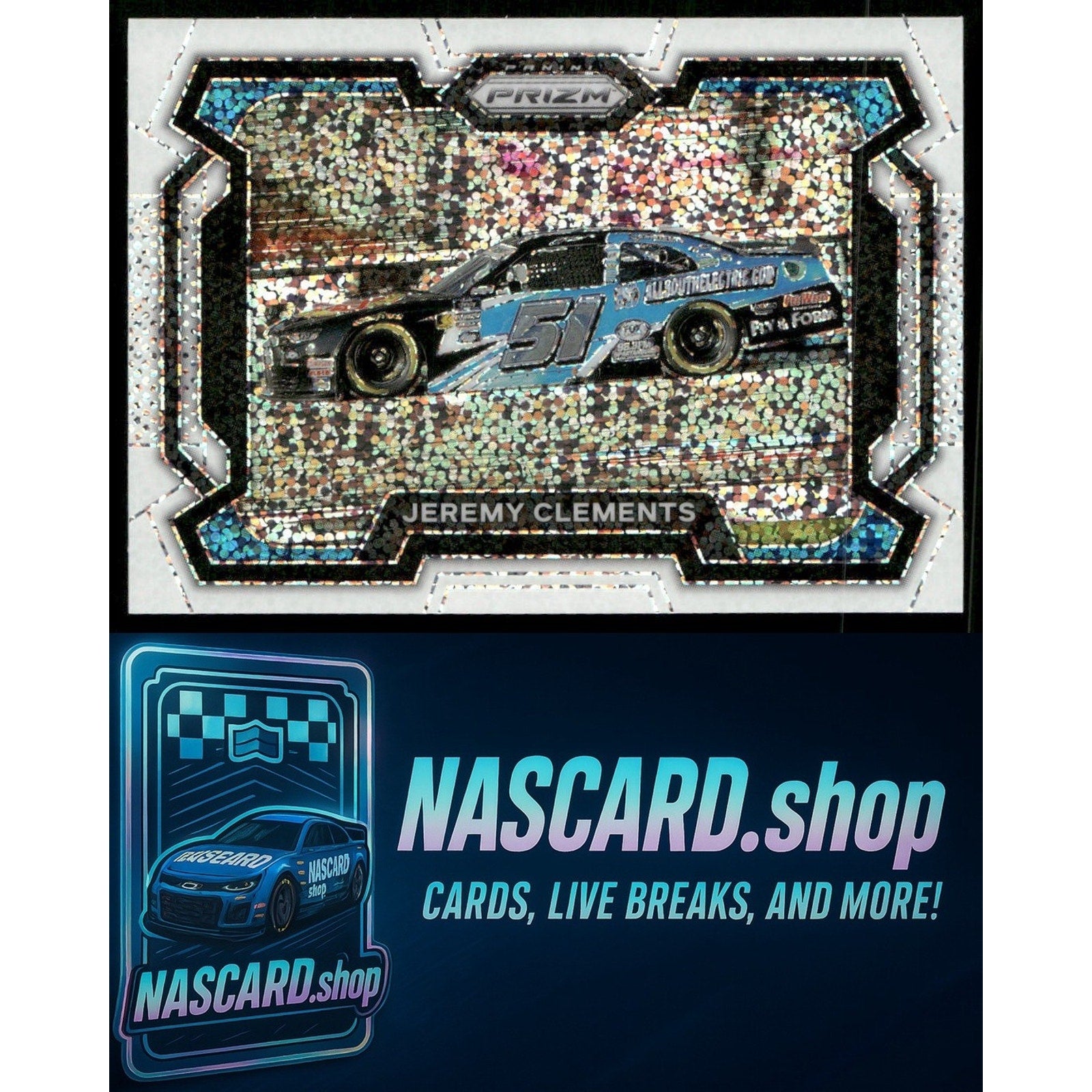 2024 Panini Prizm #63 Jeremy Clements White Sparkle - NASCARD.shop