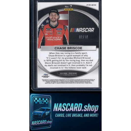 2024 Panini Prizm #7 Chase Briscoe National Pride Gold #/10 - NASCARD.shop