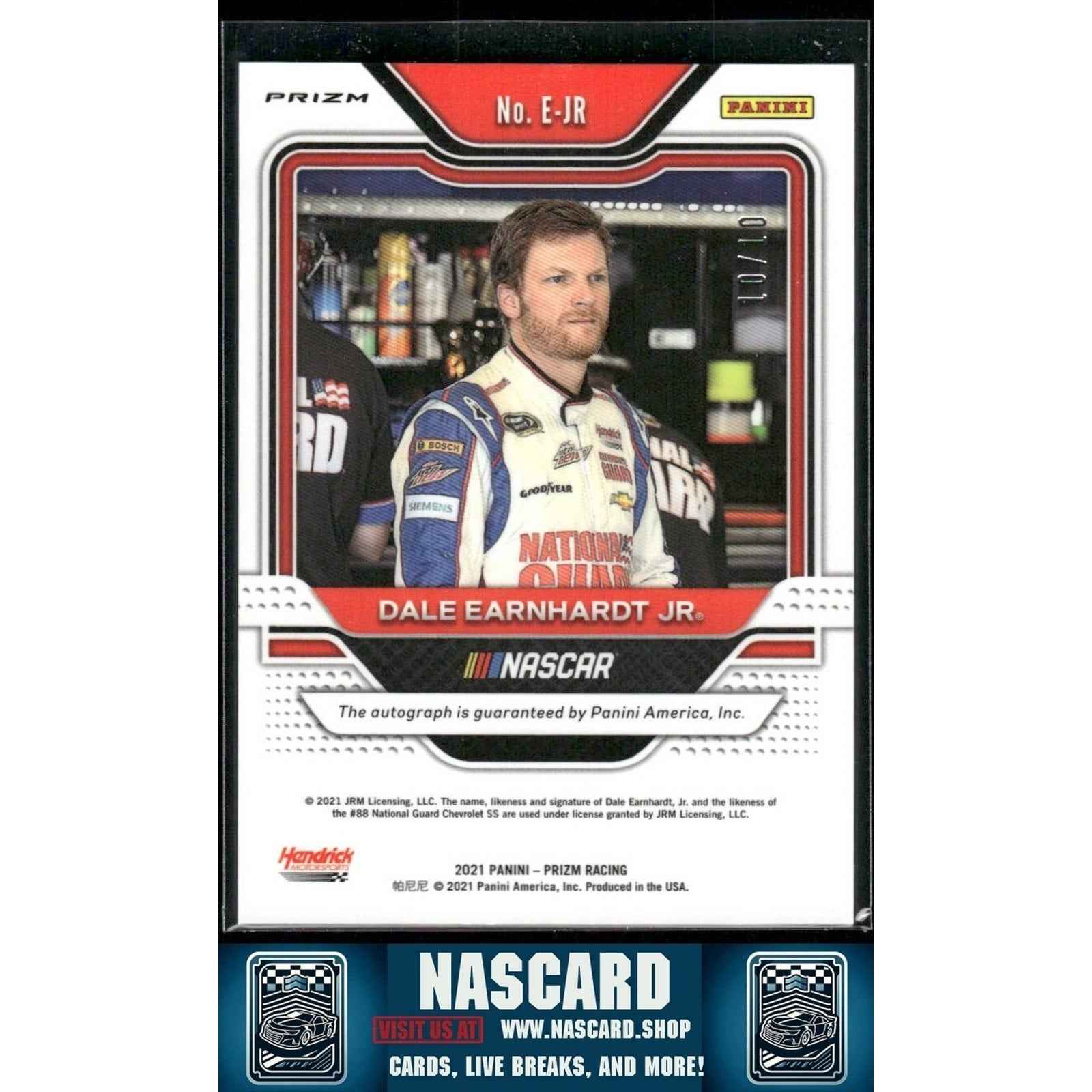 2021 Panini Prizm - Endorsements Dale Earnhardt Jr. #E-JR Gold Prizm 10/10 (AU)