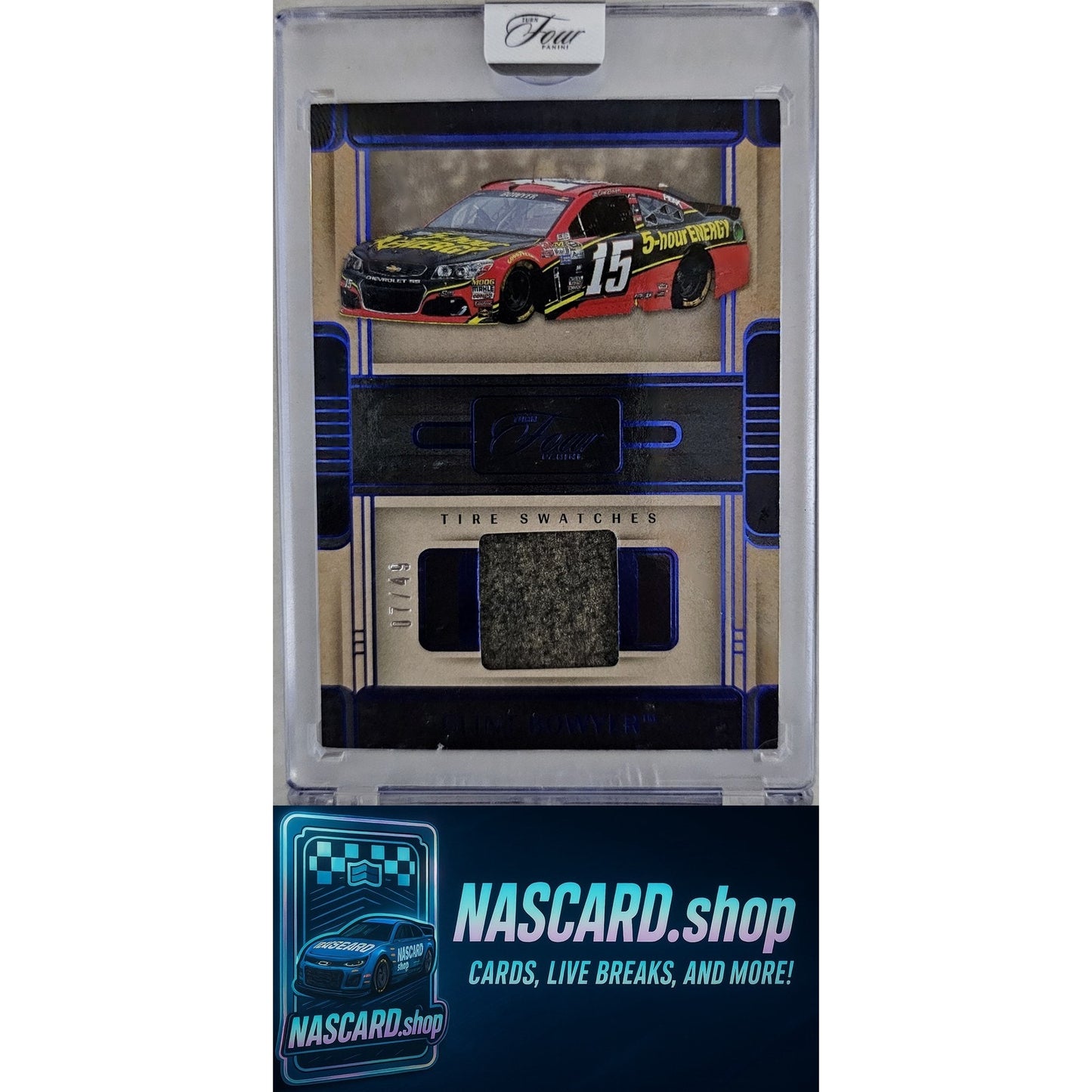 2025 Panini Turn Four #TS-CBR Clint Bowyer Tire Swatches Blue