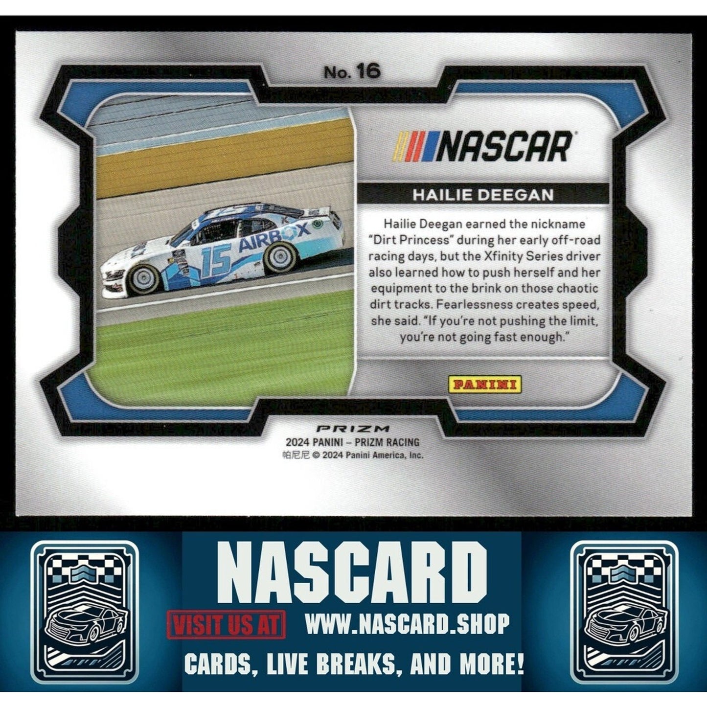 2024 Panini Prizm - Hailie Deegan #16 White Sparkle Prizm