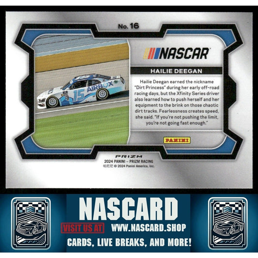 2024 Panini Prizm - Hailie Deegan #16 White Sparkle Prizm