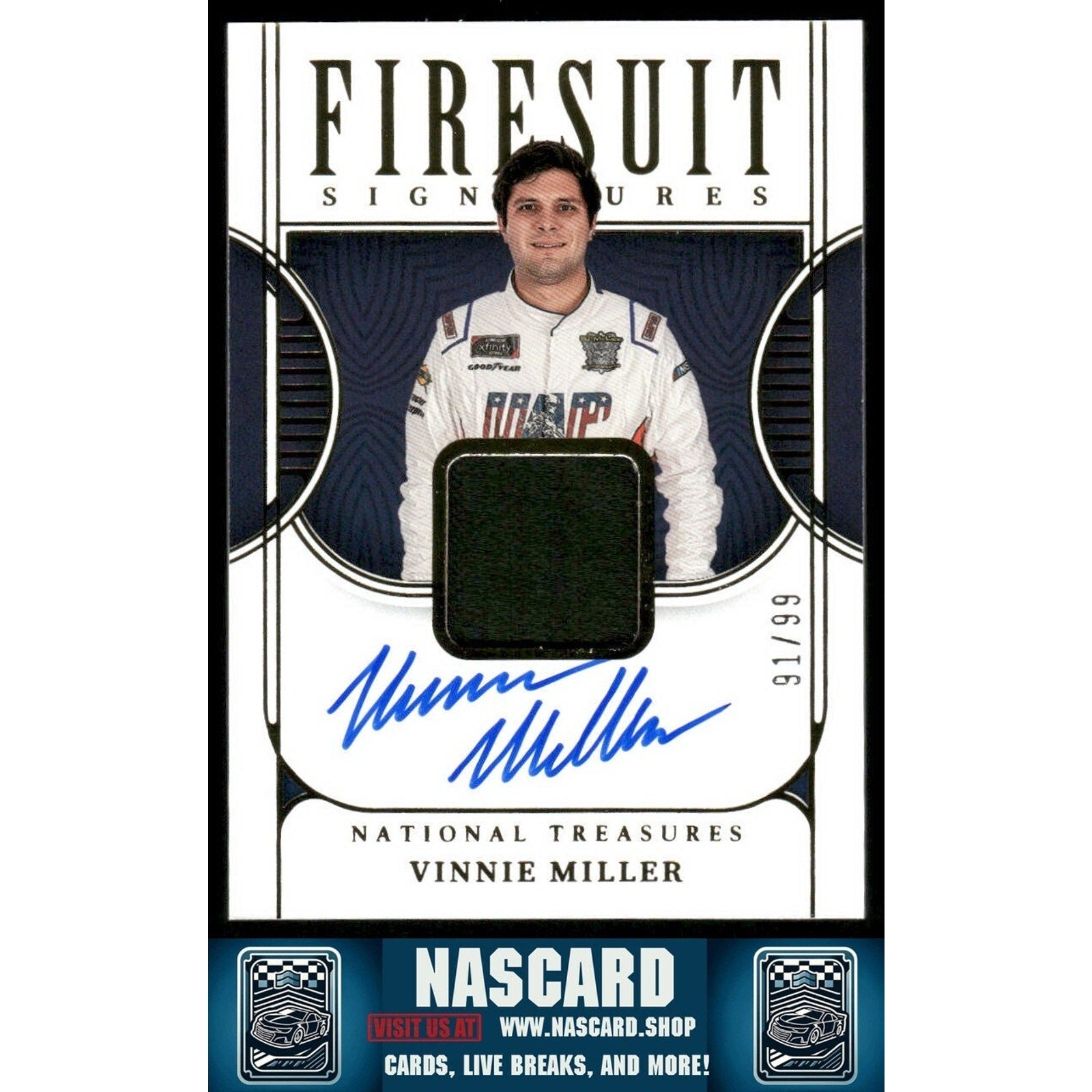2023 National Treasures Firesuit Signatures Vinnie Miller /99 - NASCARD.shop