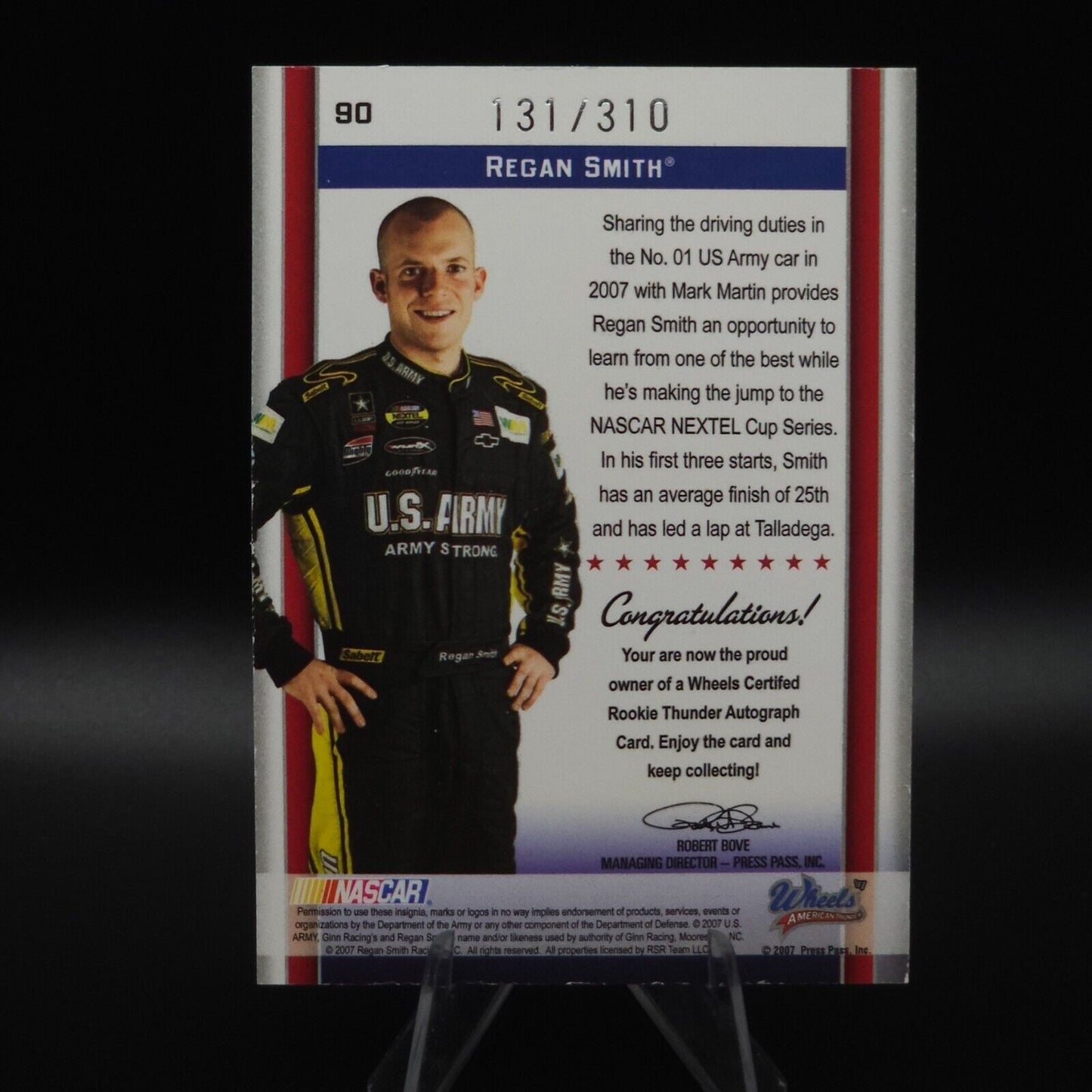 2007 Press Pass Wheels American Thunder - Rookie Thunder #90 Regan Smith /310 (AU, RC) NASCARD.shop