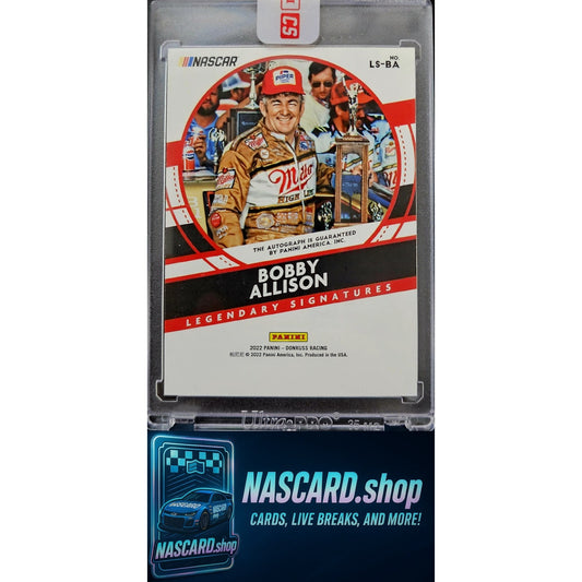 2022 Donruss #LS-BA Bobby Allison Legendary Signatures Holo Black #1/1