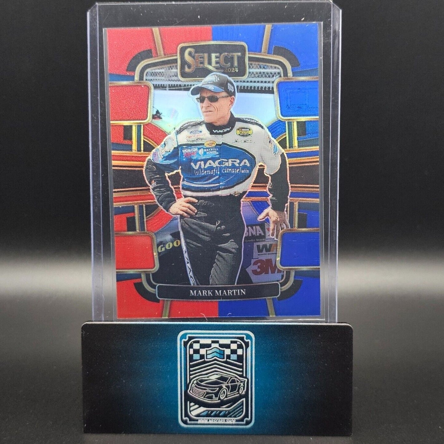 2024 Panini Select - Grandstand Red And Blue Prizm #23 Mark Martin /249 - NASCARD.shop