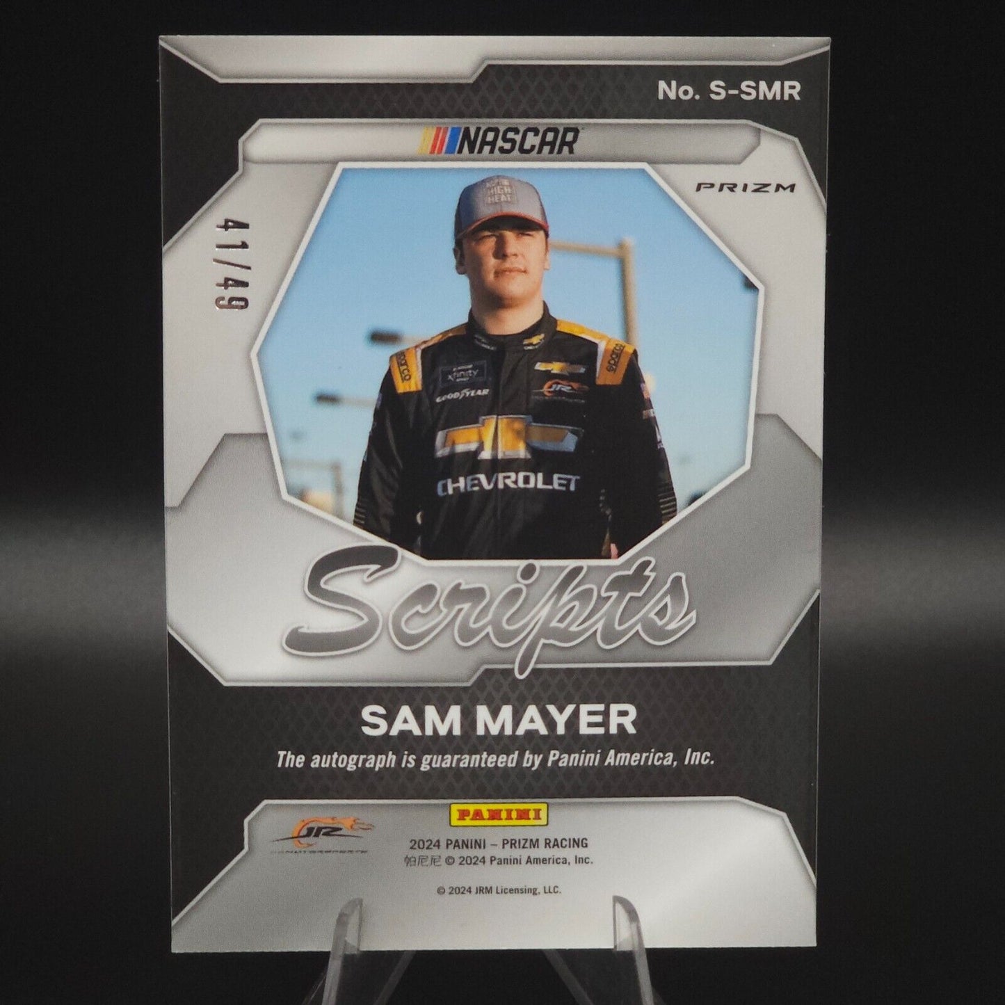 2024 Panini Prizm Racing Scripts Blue #S-SMR Sam Mayer 41/49 AU - NASCARD.shop