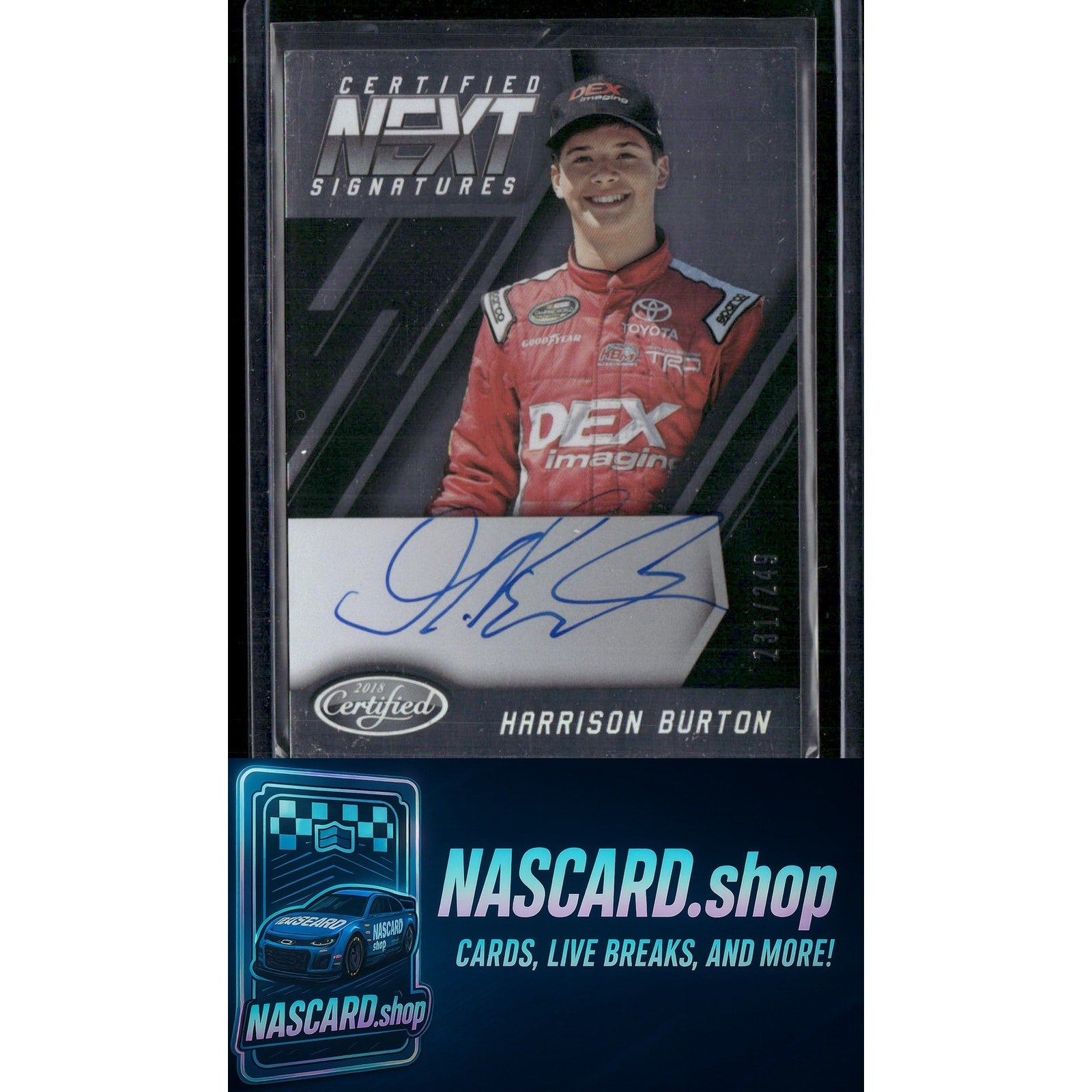 2018 Panini Certified #NEXT-HB Harrison Burton Certified Next Signatures #/249 - NASCARD.shop